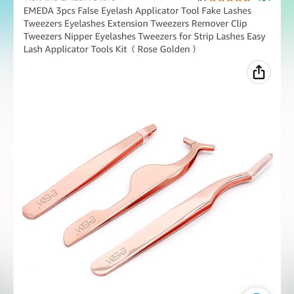 Rose gold false lash applicator tweezer never used - Picture 3 of 3